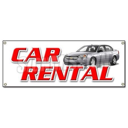 SIGNMISSION CAR RENTAL BANNER SIGN auto rent daily weekly automobile low rate one way B-Car Rental